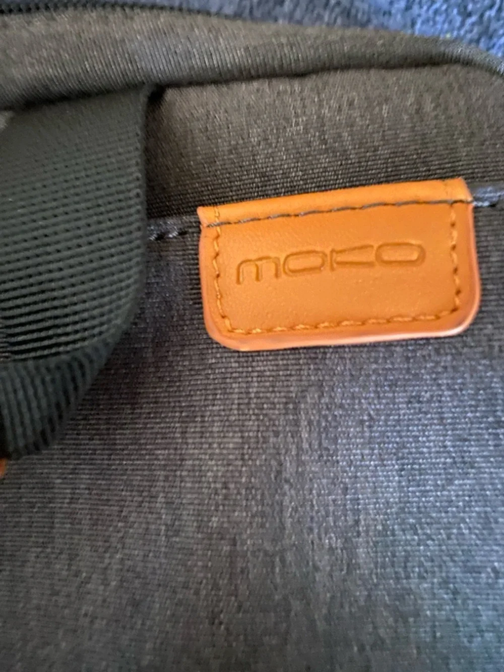 Unisex Gray Laptop Messenger Bag with Tan Accents